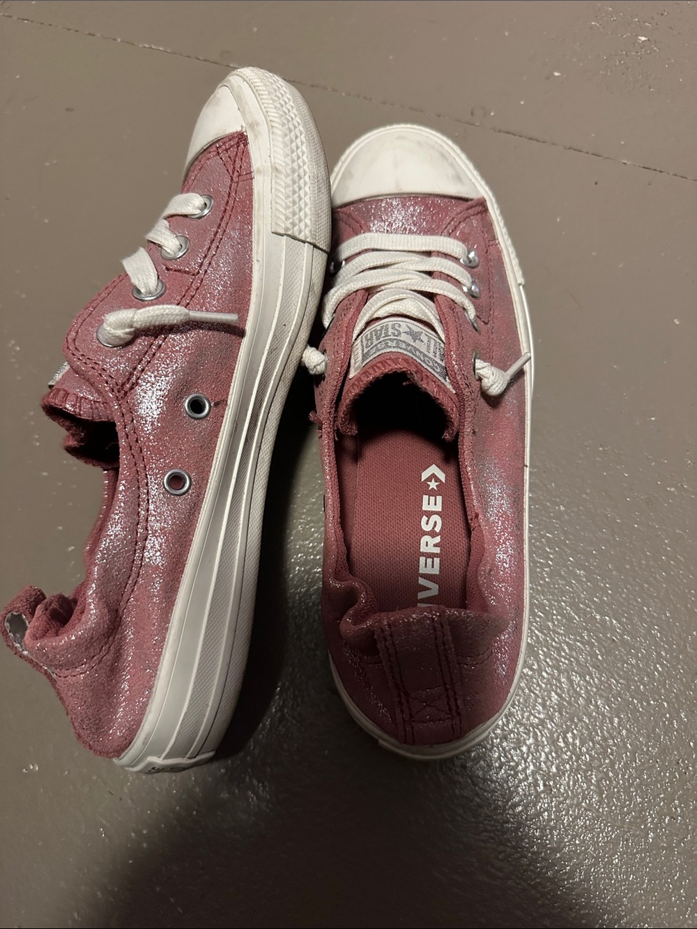Converse Pink Glitter Low Top Sneakers